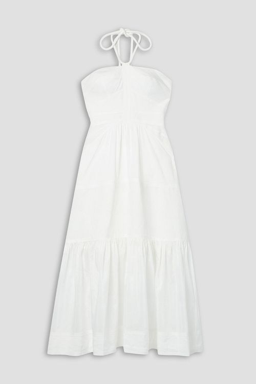 Adelle tiered voile halterneck maxi dress