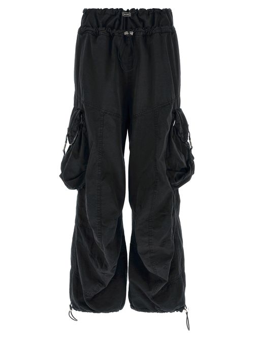 Oversized Parachute Cargo Cargo Pants — Black