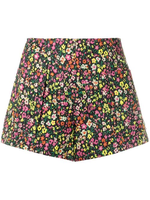 Ditsy floral-print shorts - Black