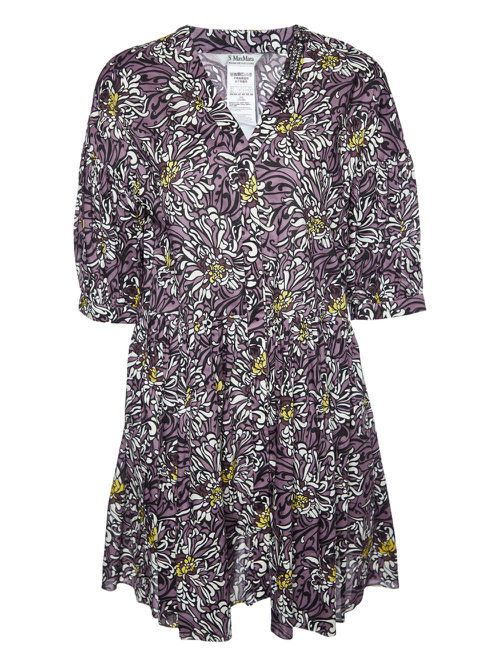 Floral print button-up dress - Purple