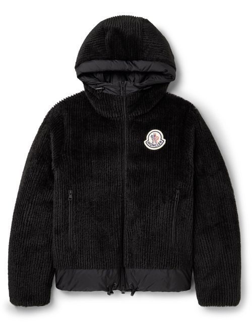 Reversible Logo-Appliquéd Corduroy and Shell Hooded Down Jacket - Men - Black - 6