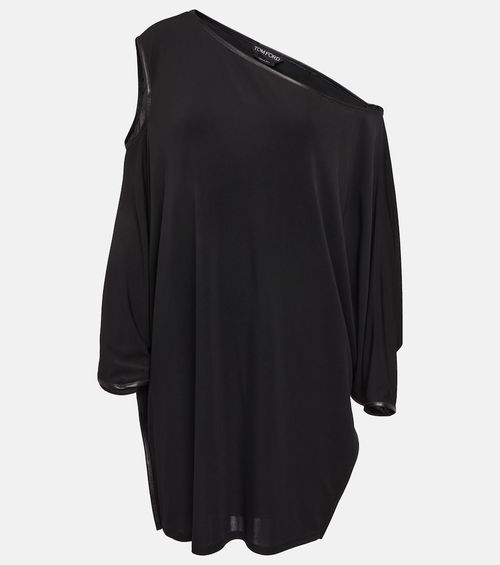 Draped crêpe jersey minidress