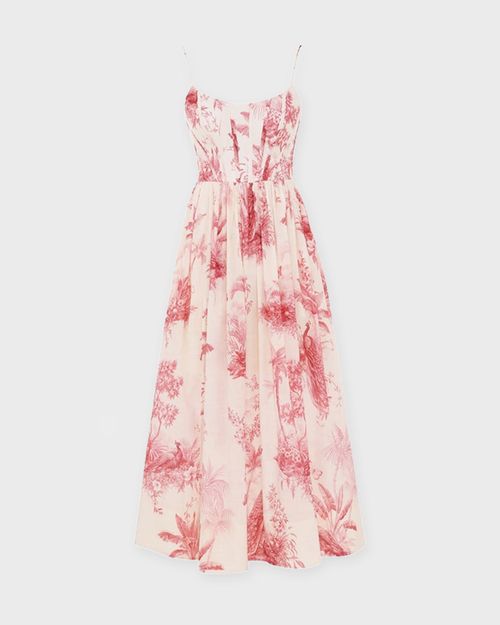 Zimmermann Dress Waverly Corset Midi Pink 2
