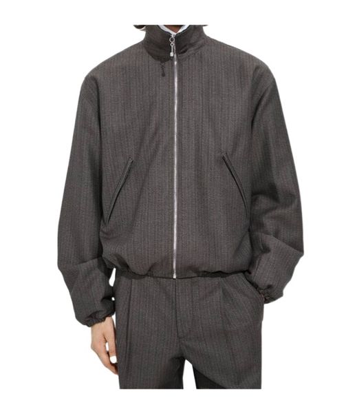Subtle Striped Patterned Blouson