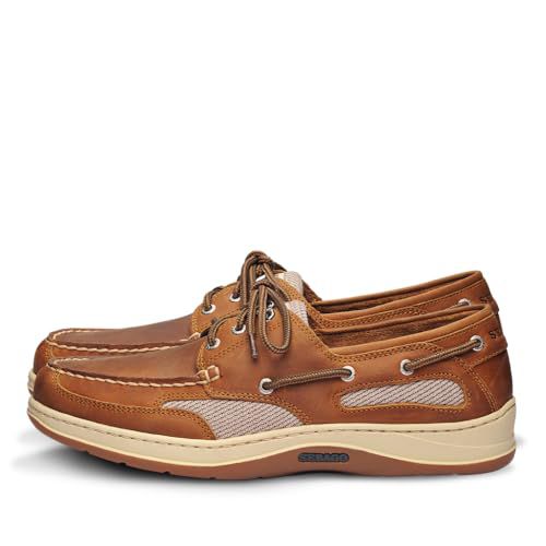 Sebago Clovehitch II FGL Waxed Boat Shoes - Leather Moccasins for Men with Breathable Mesh Panels
