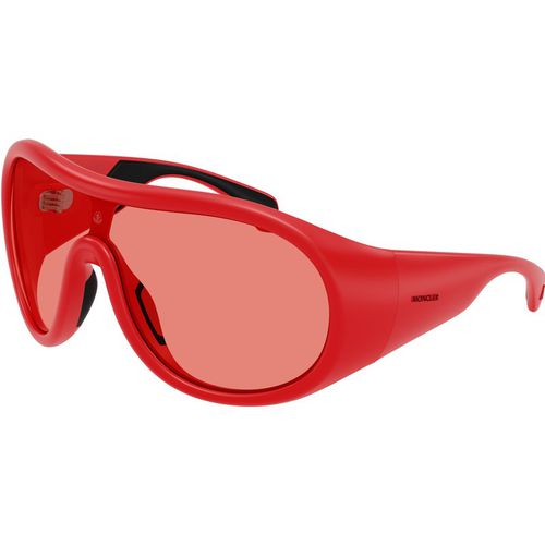Moncler Unisex Moncler ME8004 CLOCHE 501784 Sunglasses Injected Red Red Pilot Norma