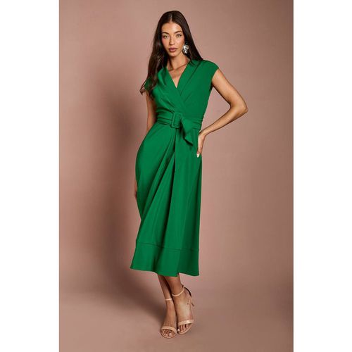 Coast Women's Belted Crepe Dress in Emerald