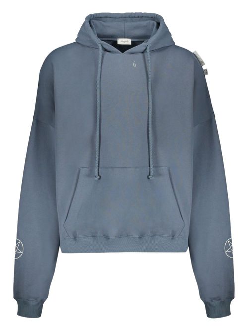 Isabella 1985 graphic-print cotton hoodie - Grey