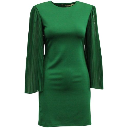 Butterfly Sleeve Dress in Green Viscose