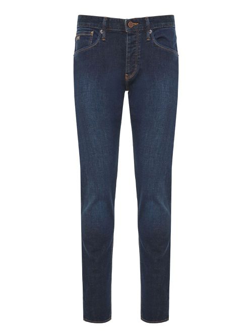 Emporio Armani logo-patch jeans - Blue