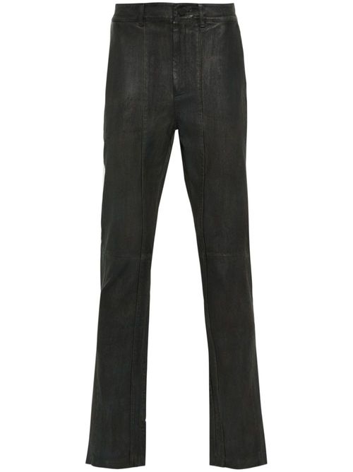 Merci leather straight-leg trousers - Black