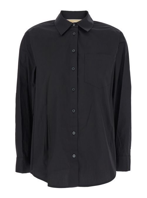 Organic Cotton Button-Down Shirt — Black