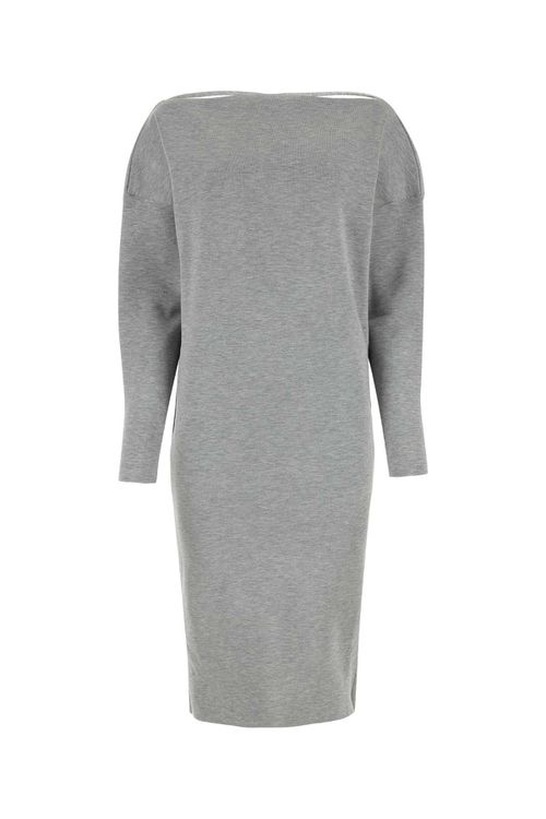 Grey Stretch Wool Blend Dress