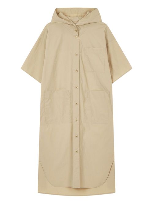 Hooded utility raincoat - Brown