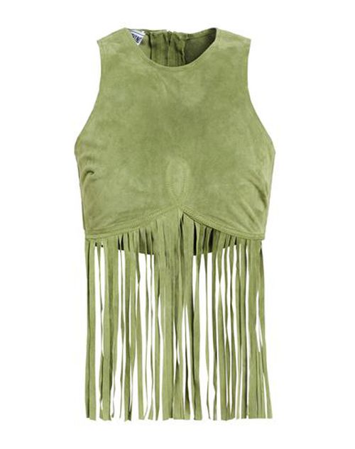 Woman Top Green Size 4 Leather