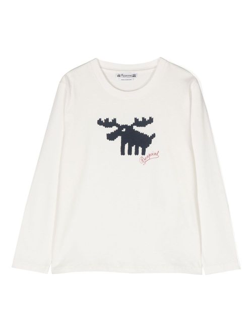 Graphic-print long-sleeve T-shirt - White