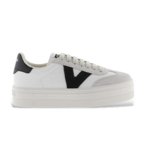 Victoria for woman. 1092173 Leather trainers barcelona Cyclist white (36), 3 to 5 cm, Laces, Casual