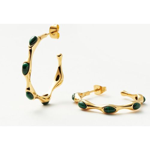Magma Gemstone Medium Hoop Earrings | Recycled Gold Plated on Bra