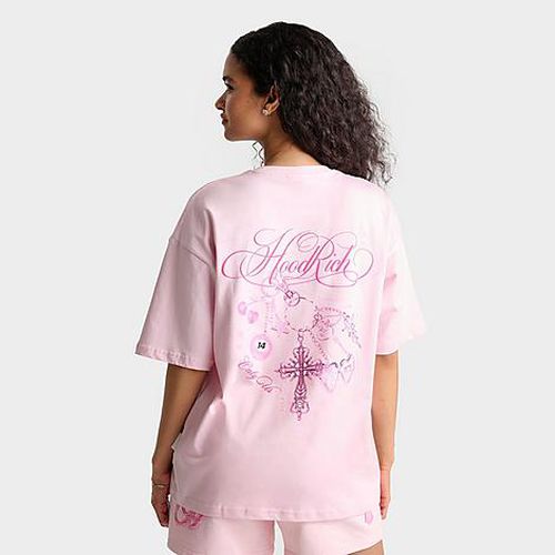 Women's Locket Washed Boyfriend T-Shirt in Pink-a-boo