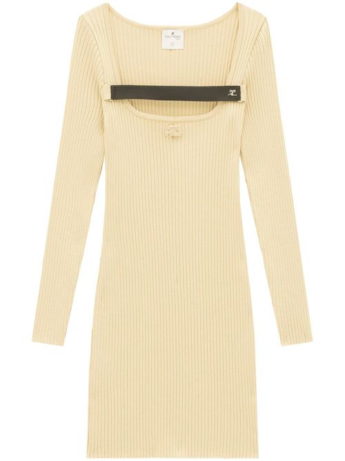 Racer rib knit dress - Neutrals