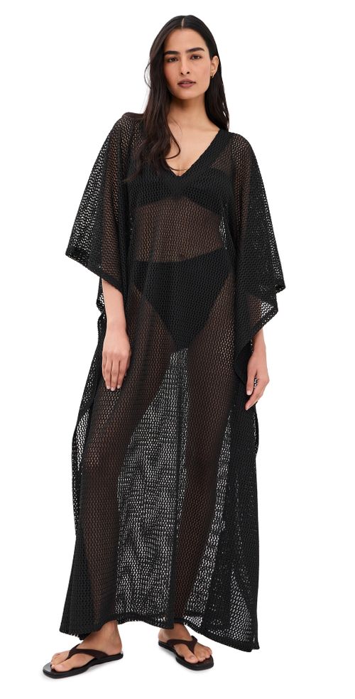 Fishnet Caftan Black