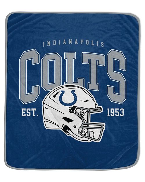 Indianapolis Colts Nfl Team Vintage Helmet Fleece Throw