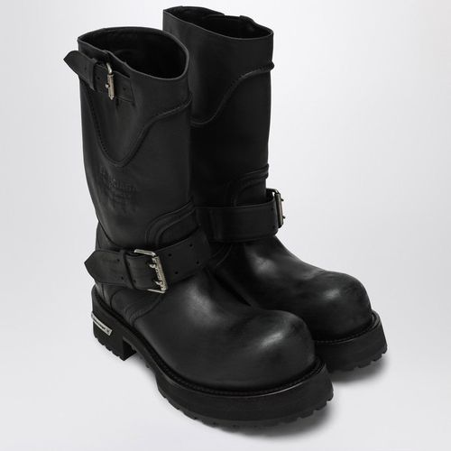 Balenciaga Venom Boots In Black Calf Leather