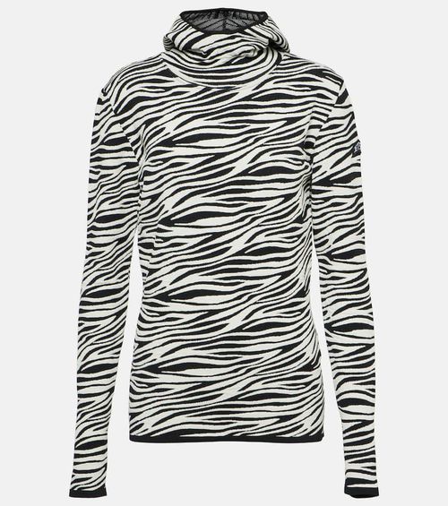 Zoey zebra-print jacquard hoodie
