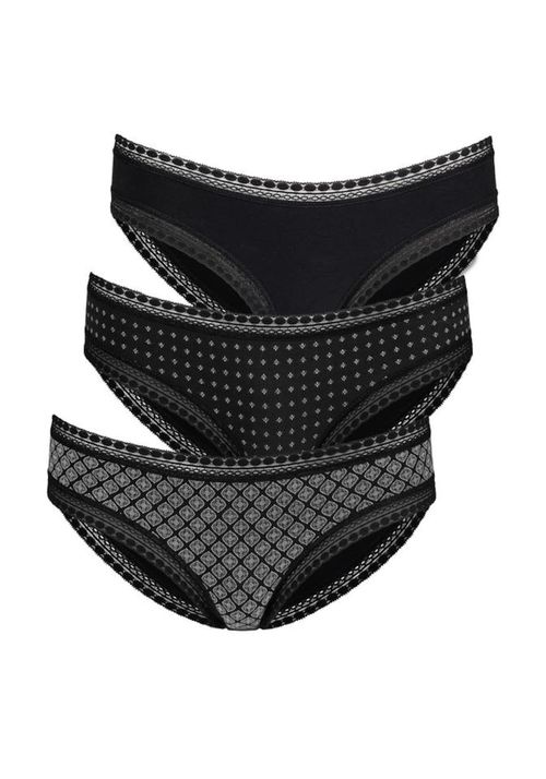 LASCANA Slip nero / bianco
