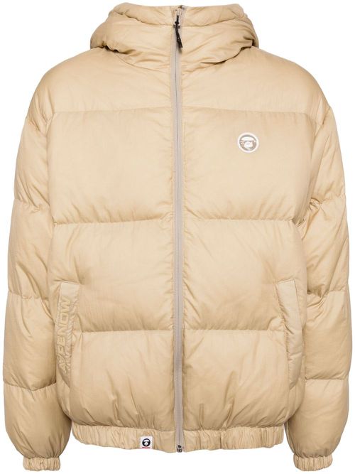 Logo patch padded jacket - Neutrals
