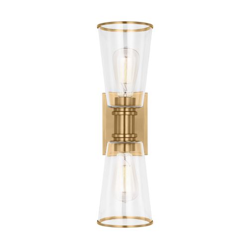 Alessa 2-Light Bathroom Vanity Light in Burnished Bra