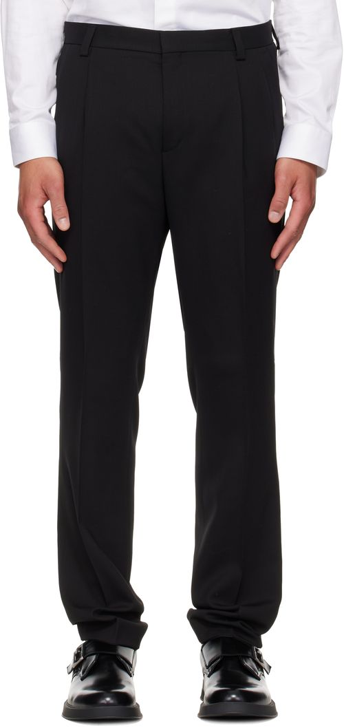 Black Extra-Slim-Fit Wool-Blend Twill Trousers