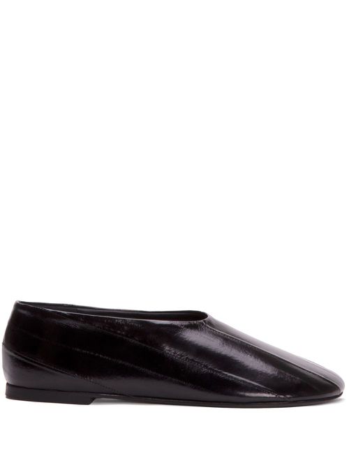 Glove eel-skin slippers - Black