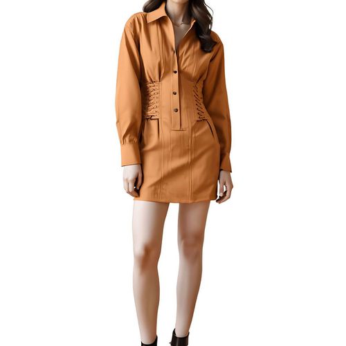 Paisley Womens Collar Canvas Shirtdress