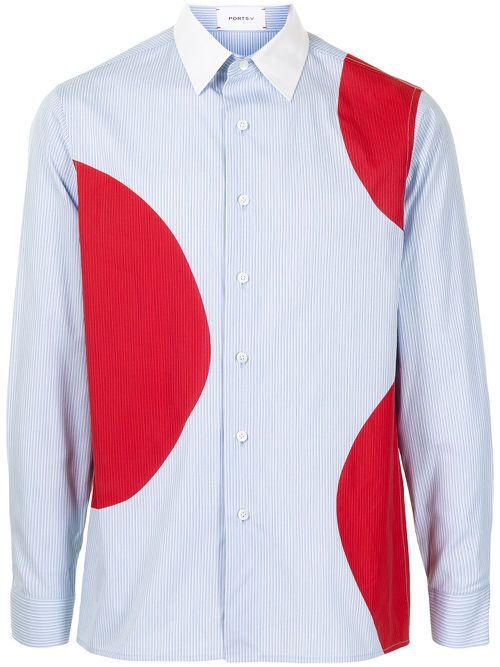 Dot-print long-sleeve shirt - Blue