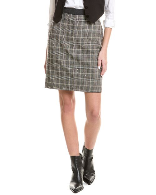 Wool-Blend Pencil Skirt
