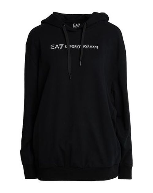 Woman Sweatshirt Black Size L Cotton, Elastane