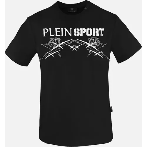 Men's Plein Sport Large Tiger Scratch Logo Black T-Shirt - Size: 40/Regular