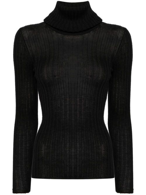 1997 ribbed cashmere-silk jumper - Black