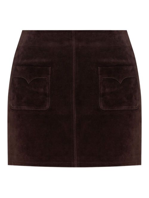 Suede mini skirt - Brown