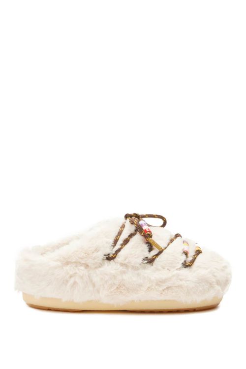 -Mules In Ecopelliccia Con Perline-Donna