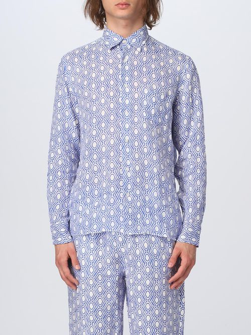 Shirt Men color Gnawed Blue