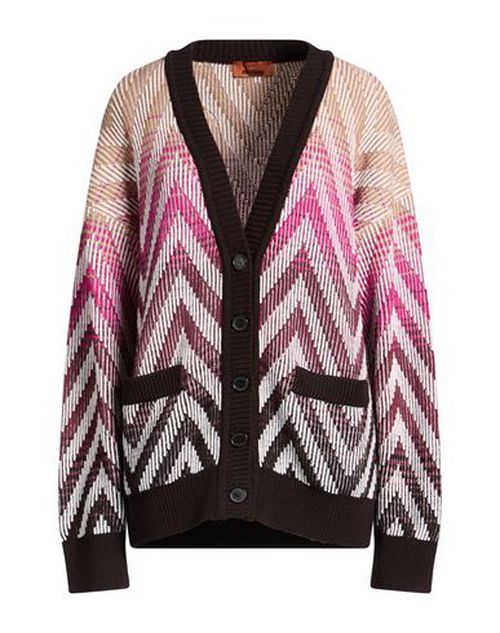 Woman Cardigan Mauve Size L Wool, Cotton