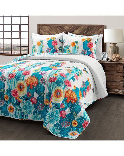 Lush Decor Southwest Vibrant Cactus Reversible Oversized Quilt