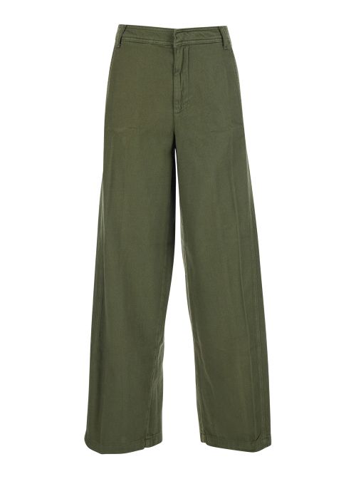Five-Pocket Cotton Jeans — Green