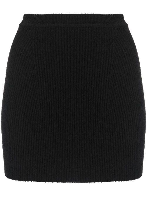 Ribbed-knit mini skirt - Black
