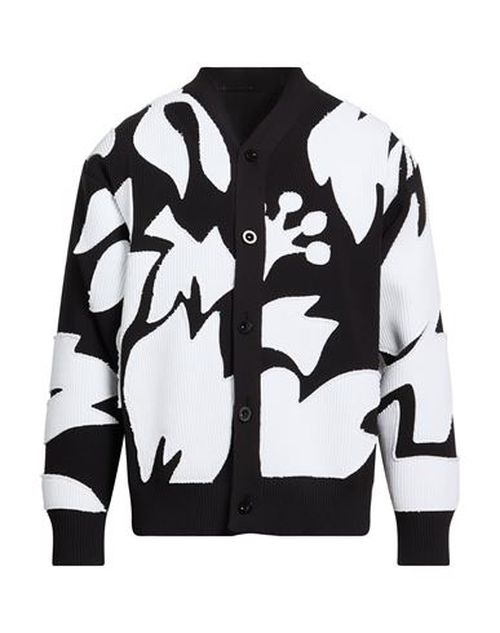 Man Cardigan Black Size 2 Polyester