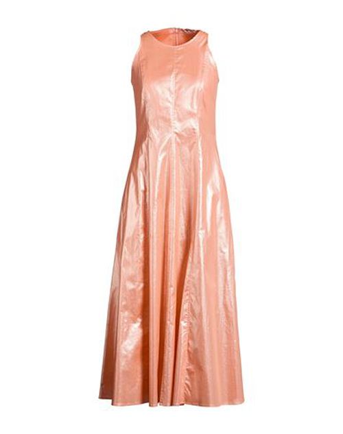 Woman Maxi dress Salmon pink Size 4 Cotton, Polyurethane, Elastane