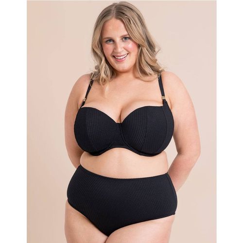 Curvy Kate Jet Set Balcony Bikini Top Wired Padded In Black