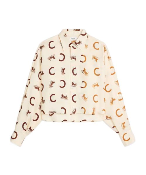 Cropped shirt IN silk twill